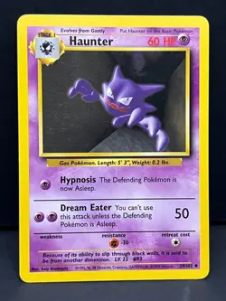 Haunter 29/102 Uncommon Base Set Unlimited Pokemon Lightly Played - Image 1