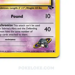 Sabrina's Abra - 93/132 - 1st EDITION - Gym Challenge - Pokemon TCG - [NM] - Image 3