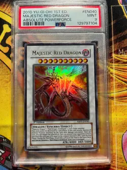 2010 Yu-Gi-Oh! Majestic Red Dragon 1st Ed Ultra Rare PSA 9 ABPF-EN040 - Image 1