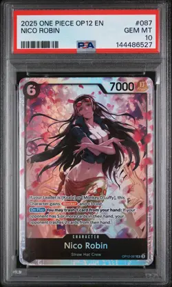 2025 ONE PIECE OP12-LEGACY OF THE MASTER #087 NICO ROBIN PSA 10 - Image 1