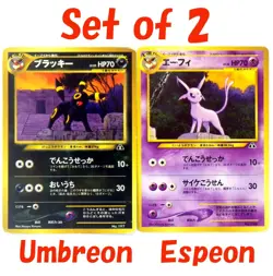 Umbreon 197 & Espeon 196 Neo Discovery Japanese Pokemon Card Old Back TCG - Image 1