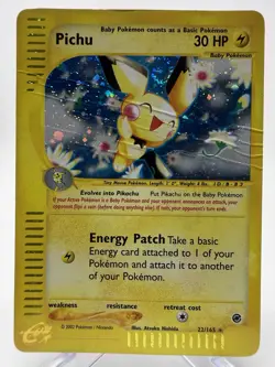 Pokemon Pichu 22/165 Expedition Holo Rare E-Reader WOTC Vintage Card - Image 1