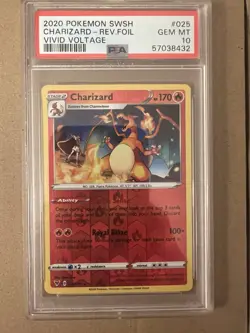 Pokemon TCG Charizard Vivid Voltage Reverse Holo Card 025/185 PSA 10 Gem Mint - Image 1
