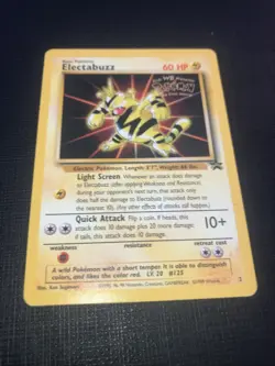 Vintage 1999 Nintendo Pokemon Electabuzz WOTC Promo Card Black Star 2 - Image 3