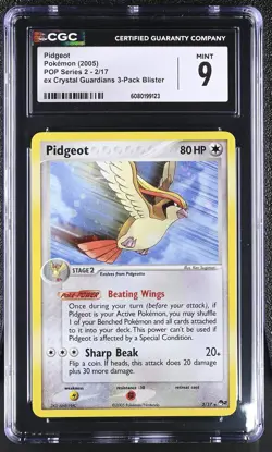 CGC 9 MINT Pidgeot 2005 POP Series 2 2/17 Holo Pokemon Card - Image 1