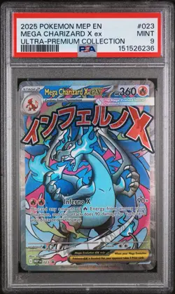 2025 POKEMON MEP ULTRA-PREMIUM COLLECTION MEGA CHARIZARD X EX PSA 9 - Image 3