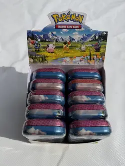 Pokemon Ascended Heroes Mini Tin Display 10 Sealed Booster Tins Open Display - Image 1