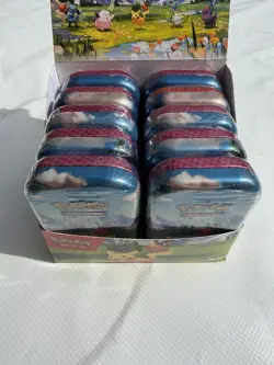 Pokemon Ascended Heroes Mini Tin Display 10 Sealed Booster Tins Open Display - Image 2