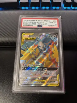 Pokemon TCG Moltres & Zapdos & Articuno GX Hidden Fates #66 Full Art PSA 10 2019 - Image 1