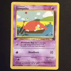 Slowpoke 67/82 1st Edition Common | Team Rocket 1999 | Pokemon TCG Vintage | MP - Image 1