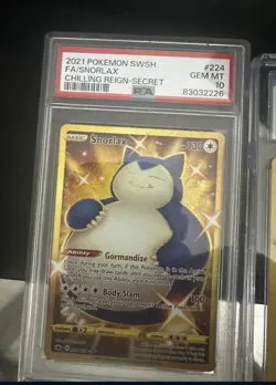 Pokemon TCG Snorlax 224/198 Secret Rare Gold Chilling Reign 2021 PSA 10 - Image 1