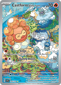 CASTFORM SUNNY FORM 195/191 ILLUSTRATION RARE SURGING SPARKS POKEMON NEAR MINT - Image 2