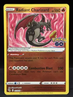 Radiant Charizard Radiant Rare Pokemon GO Holo 011/078 NM - Image 1