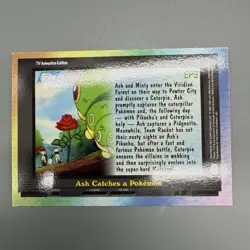 Topps Pokemon Ash Catches A Pokemon EP3 2000 Series 2 Rainbow Foil Blue Logo LP - Image 3