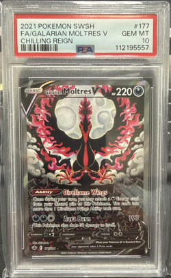 2021 Pokemon SWSH Chilling Reign Galarian Moltres V #177/198 PSA 10 - Image 1