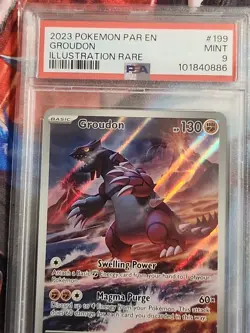 Groudon 199/182 en SV04 Paradox Rift Illustration Rare Holo PSA 9 Pokemon - Image 3