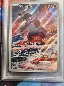Groudon 199/182 en SV04 Paradox Rift Illustration Rare Holo PSA 9 Pokemon - Image 4
