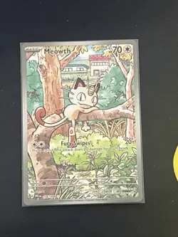 Pokemon TCG Meowth 106/094 Phantasmal Flames Illustration Rare - Image 1