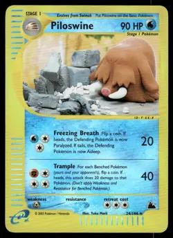 *FRI NIGHT* Piloswine 24/144 Reverse Holo Skyridge Rare - Image 1