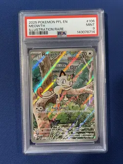 Meowth Illustration Rare PSA 9 phantasmal flames Pokemon TCG - Image 1