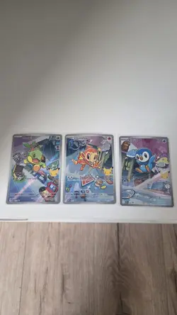 Pokemon Turtwig, Chimchar, Piplup first partner illustration - Set of 3 - Image 1