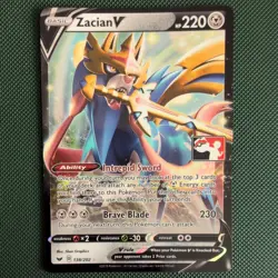 Pokemon TCG Prize Pack Series 1 Zacian V 138/202 Stamped - Image 1