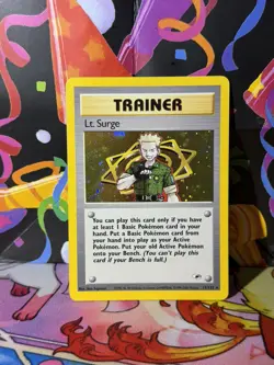 Lt. Surge 17/132 Holo Rare - Pokemon Gym Heroes WOTC MP - Image 1