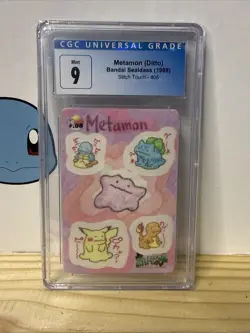 1998 POCKET MONSTERS SEALDASS STITCH TOUCH #08 DITTO CGC 9 - Image 1