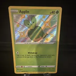 Pokemon Applin SV012/SV122 Shining Fates: Shiny Vault Shiny Holo 40 HP Basic - Image 1