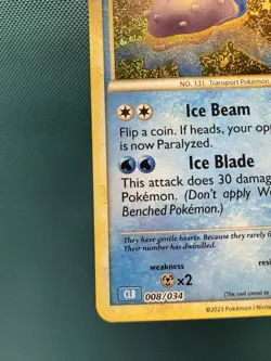 Pokemon Lapras 008/034 TCG Classic: Blastoise NM 2516 - Image 4