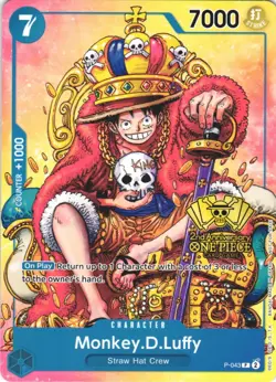 MONKEY.D.LUFFY (2ND ANNIVERSARY STAMPED PROMO) P-043 NM - Image 1
