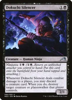 MTG Magic NEO Kamigawa Neon Dynasty - 1x EN NM 095 U Dokuchi Silencer - Image 1