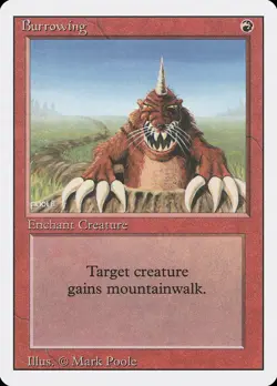MTG Burrowing x4 Revised Edition Uncommon LP Playset - Image 1