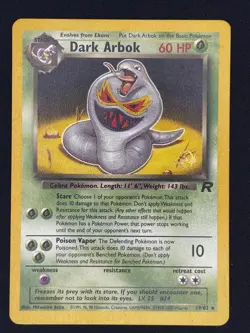 2000 DARK ARBOK W Stamped Pokemon Card Promo - Team Rocket 19/82 WOTC Rare - Image 1