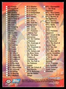 Pokemon Cards Checklist #148 Topps Trading Cards Series 2 MP *3 - Image 2