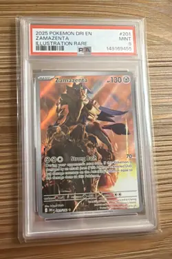 2025 POKEMON DRI EN-DESTINED RIVALS ILLUSTRATION RARE #201/182 ZAMAZENTA PSA 9 - Image 1