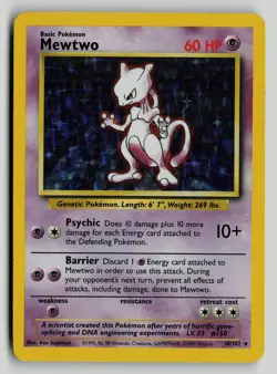 Mewtwo - Base Set (BS) 10/102 Holo Pokemon - Image 1