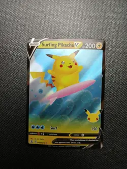 Pokemon TCG Surfing Pikachu V 008/025 Celebrations 25th Anniversary NM - Image 1