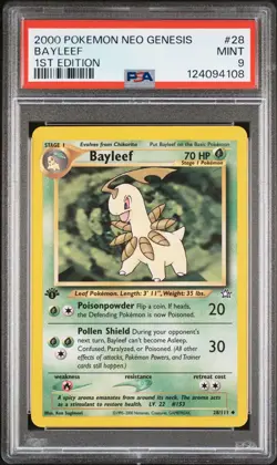 Bayleef Uncommon PSA 9 1st Edition Pokemon Neo Genesis 28/111 - Image 1