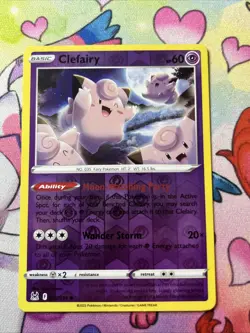 Pokemon TCG Clefairy Sword & Shield - Lost Origin 062/196 Reverse Holo Common - Image 1