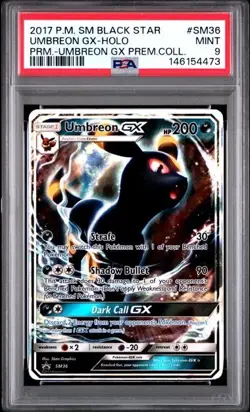 Pokemon Umbreon GX SM36 Black Star PROMO Holo Premium Collection Sun Moon PSA 9 - Image 3