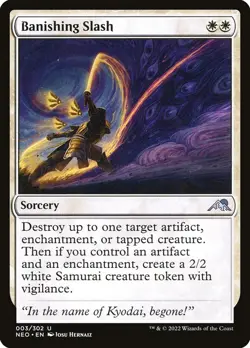 MTG Magic NEO Kamigawa Neon Dynasty - 1x EN NM 003 U Banishing Slash - Image 1