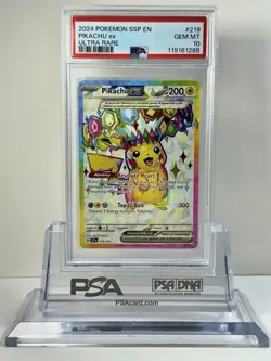 Pokemon TCG - Pikachu ex 219/191 Ultra Rare Surging Sparks | PSA 10 Gem Mint - Image 1