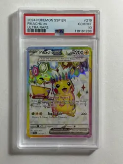 Pokemon TCG - Pikachu ex 219/191 Ultra Rare Surging Sparks | PSA 10 Gem Mint - Image 2