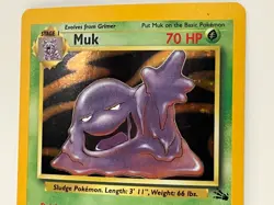 Vintage 1999 Pokemon TCG Fossil MUK HOLO Rare 13/62 LP English, Unltd. - Image 2