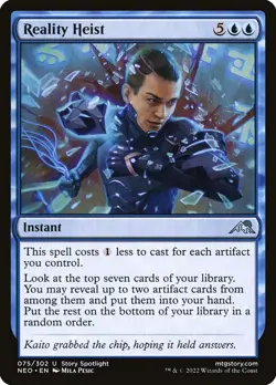 MTG Magic NEO Kamigawa Neon Dynasty - 1x EN NM 075 U Reality Heist - Image 1