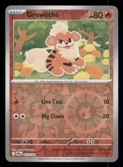 Growlithe SV10: Destined Rivals #027/182 Common Reverse Holo Pokemon NM - Image 1