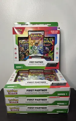 Pokemon TCG First Partner Illustration Collection Series 1 Sealed Lot Of 4 - Image 1
