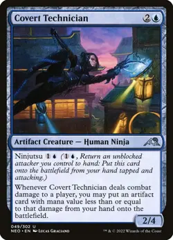 MTG Magic NEO Kamigawa Neon Dynasty - 1x EN NM 049 U Covert Technician - Image 1