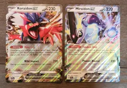 Jumbo Koraidon ex Miraidon ex Paldea Scarlet & Violet SV1en 2 Pokemon 2023 New - Image 1